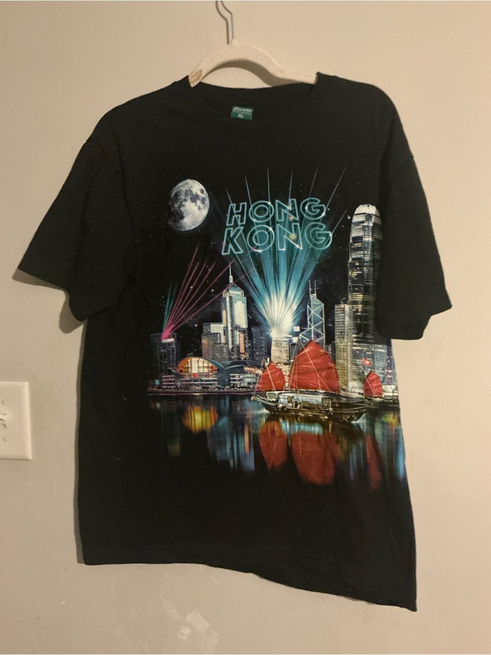 Hong Kong Cityscape Graphic Tee - Black